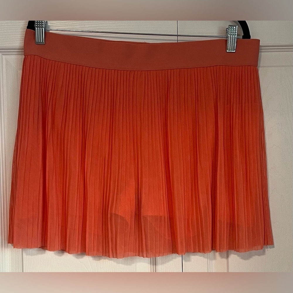 Women's Kyodan Pleated Orange Tennis Skort